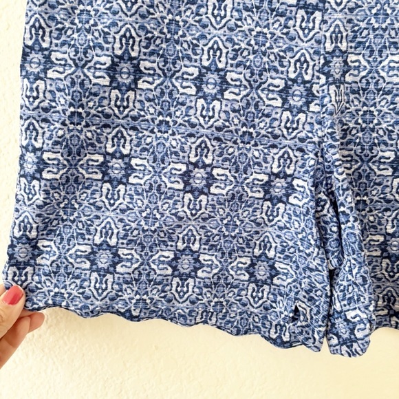 Counterparts High Waist Blue Shorts with Scalloped Hem - Picture 4 of 10